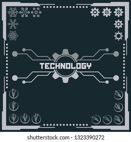 Technology logo and software components icons.