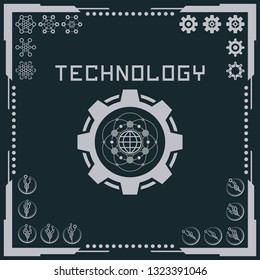 Technology logo and software components icons.