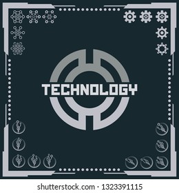 Technology logo and software components icons.