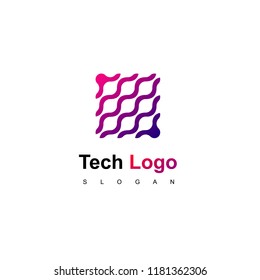 Technology Logo, Square Technology Icon Design
