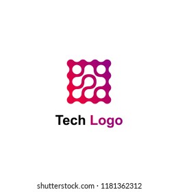 Technology Logo, Square Technology Icon Design