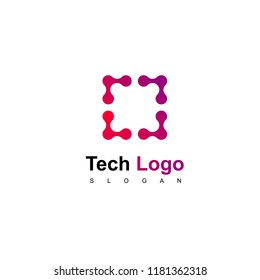Technology Logo, Square Technology Icon Design