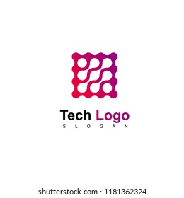 Technology Logo, Square Technology Icon Design