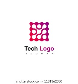 Technology Logo, Square Technology Icon Design