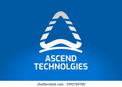 Technology Logo Starting With Letter A That Applies To Software, Scientific Or Building Industry. The Arrow Represents Progress, Resilience, Elevation, Success And Future.