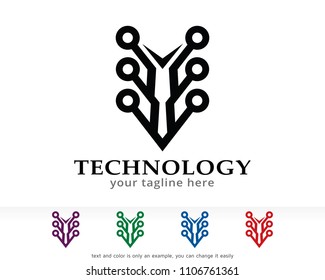 Technology Logo Symbol Template Design Vector, Emblem, Design Concept, Creative Symbol, Icon