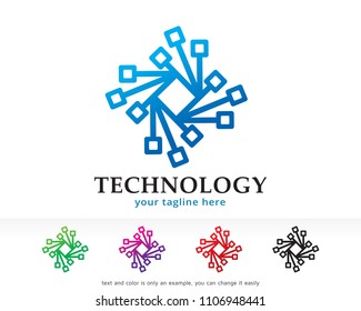 Technology Logo Symbol Template Design Vector, Emblem, Design Concept, Creative Symbol, Icon