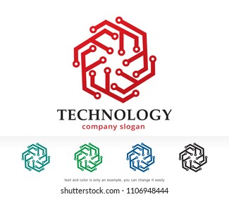 Technology Logo Symbol Template Design Vector, Emblem, Design Concept, Creative Symbol, Icon