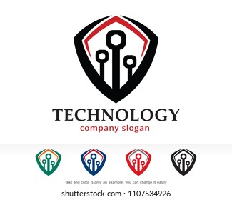 Technology Logo Symbol Template Design Vector, Emblem, Design Concept, Creative Symbol, Icon