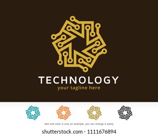 Technology Logo Symbol Template Design Vector, Emblem, Design Concept, Creative Symbol, Icon