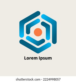Technology logo, techno icon, hexagon. Hexagonal shape, business pictogram