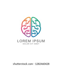 Geometric Brain Tech Logo Connection Glass Stock Vector (Royalty Free ...