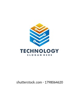 Technology logo template design icon logotype vector illustration