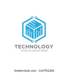 Technology Logo Template Design Vector, Emblem, Design Concept, Creative Symbol or Icon