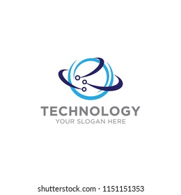 Technology Logo Template Design Vector, Emblem, Design Concept, Creative Symbol or Icon