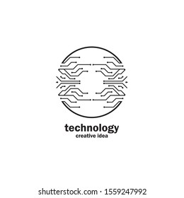Technology Logo Template Design Vector, Emblem, Design Concept, Creative Symbol or Icon
