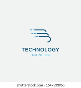 technology logo template design vector with creative tech icon