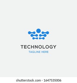 technology logo template design vector with creative tech icon
