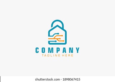 Technology Logo Template Design Vector, Blue Purple Gradient Geometric, Usable for Business and Technology Logos. Flat Vector Logo Design Template Element.
