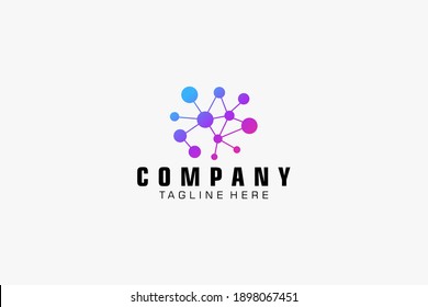 Technology Logo Template Design Vector, Blue Purple Gradient Geometric, Usable for Business and Technology Logos. Flat Vector Logo Design Template Element.