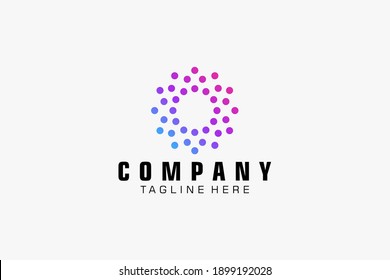 Technology Logo Template Design Vector, Blue Purple Gradient Geometric, Usable for Business and Technology Logos. Flat Vector Logo Design Template Element.
