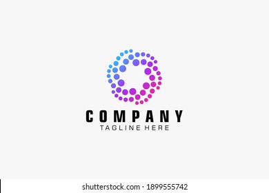 Technology Logo Template Design Vector, Blue Purple Gradient Geometric, Usable for Business and Technology Logos. Flat Vector Logo Design Template Element.