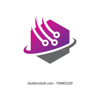 Technology Logo Template Design Vector, Emblem, Design Concept, Creative Symbol, Icon