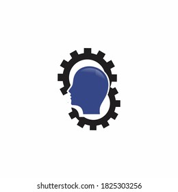 Technology Logo template doc stock illustration designs.people gear technology logo. vector illustration