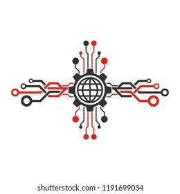 Technology logo template. Electronics icon. 