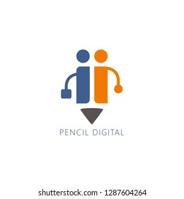 Technology logo template on white background