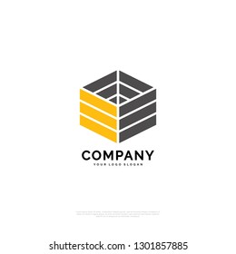 Technology - Logo template real estate, apartment, condo, house, rental, business. brand, branding, logotype, company, corporate, identity. Clean, modern and elegant style design - Vector