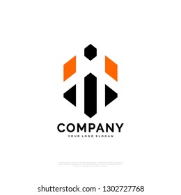 Technology - Logo template real estate, apartment, condo, house, rental, business. brand, branding, logotype, company, corporate, identity. Clean, modern and elegant style design - Vector