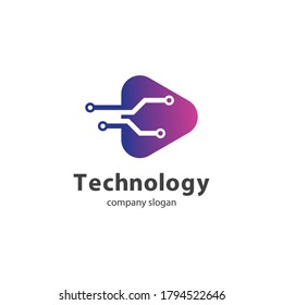 Technology logo template vector icon design