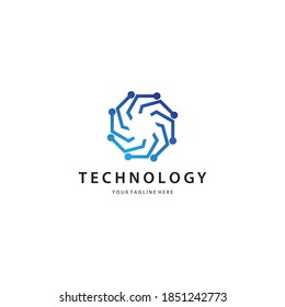 Technology logo template vector icon design