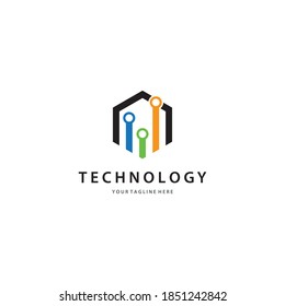 Technology logo template vector icon design