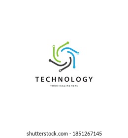 Technology logo template vector icon design