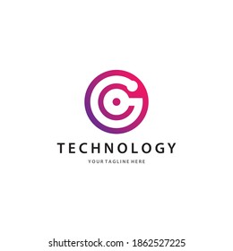 Technology logo template vector icon design