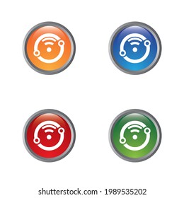 Technology logo template vector icon set design