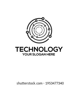 Technology logo template vector illustration