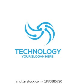 Technology logo template vector illustration