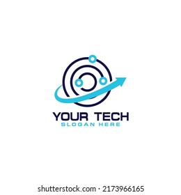 Technology logo template vector illustration, and arrow concept