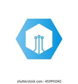 Technology logo template. Vector stock graphic