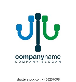 Technology logo template. Vector stock graphic
