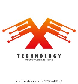 technology logo templates, industrial emblem,sign,symbol,vector logos for business corporate, team work,factory icon, electronic circuit, connection, ,illustration element, X,