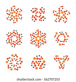 Technology logo vector collection. Technology logo. Technology Icon. Tech logo. Network Icon. Business, Connect, Network Logo. Biotechnology Concept. Molecule, Atom Icon.