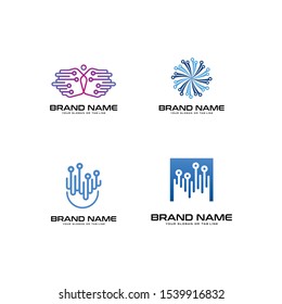 Technology logo vector colorful art