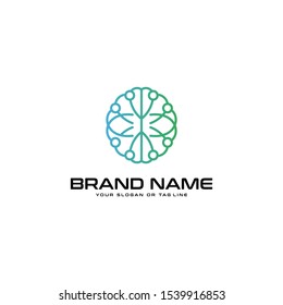 Technology logo vector colorful art