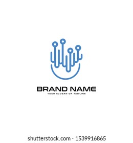 Technology logo vector colorful art