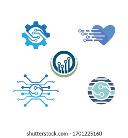 Diseño de ilustración vectorial del logotipo de tecnología