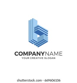 Technology logo vector illustration. Initial B